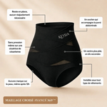 Culotte gainante post-partum à bande croisée 360°