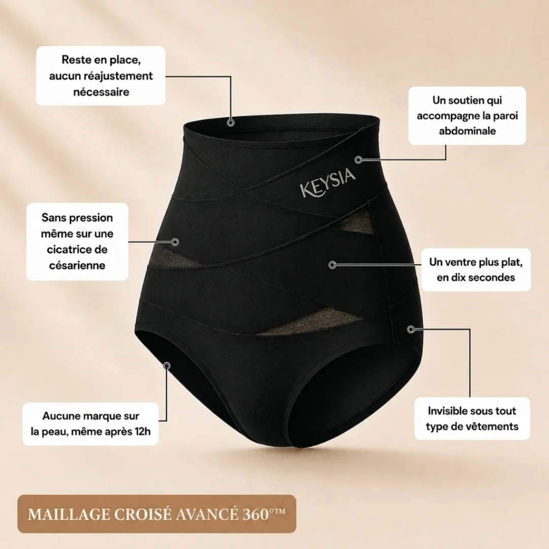 Culotte gainante post-partum à bande croisée 360°