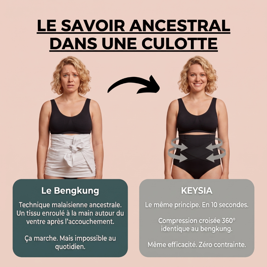 Culotte gainante post-partum à bande croisée 360°